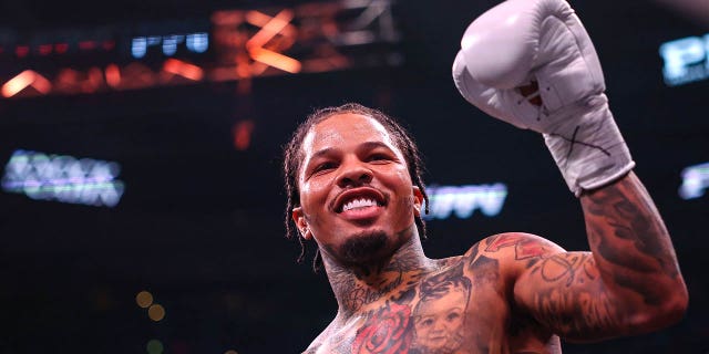 Gervonta Davis before fighting Hector Luis Garcia in their WBA world lightweight championship bout at Capital One Arena Jan. 7, 2023, in Washington, D.C.