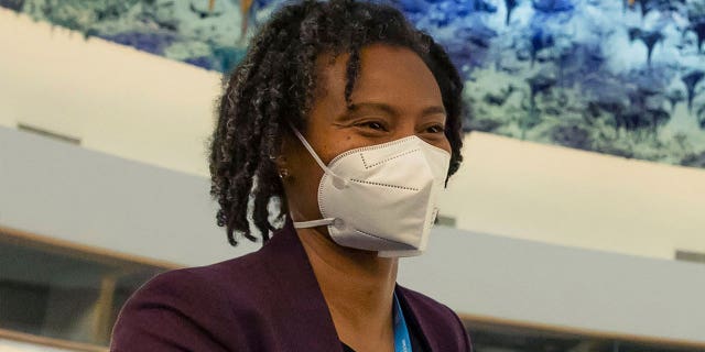 The Department of Health and Human Services's Loyce Pace is seen during the 75th World Health Assembly in Geneva, Switzerland, on May 24, 2022.