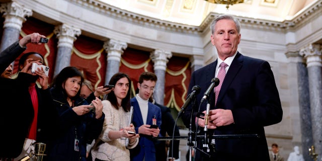 During his news conference, McCarthy discussed a range of topics, including the House vote to remove Rep. Ilhan Omar from the Foreign Affairs Committee.