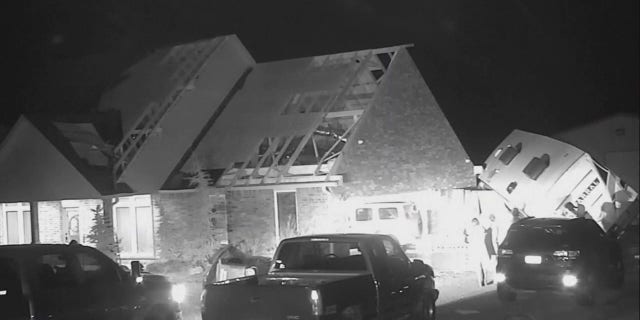 A home was damaged by the powerful storm on the evening of Feb. 26, 2023.