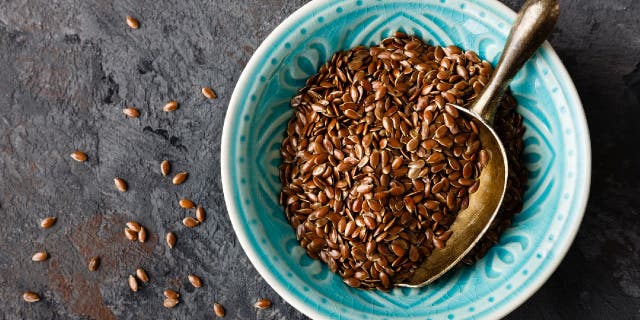 Flax meal is made from ground flax seeds and can apparently replace chicken shell eggs when baking.