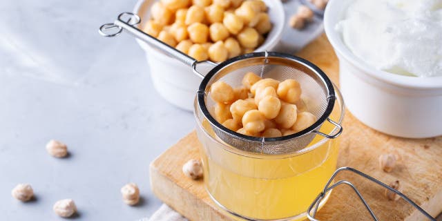 Aquafaba is made from boiled chickpeas.