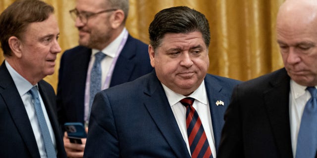 Illinois Gov. J.B. Pritzker attends the National Governors Association winter meeting at the White House on Friday, Feb. 10, 2023.