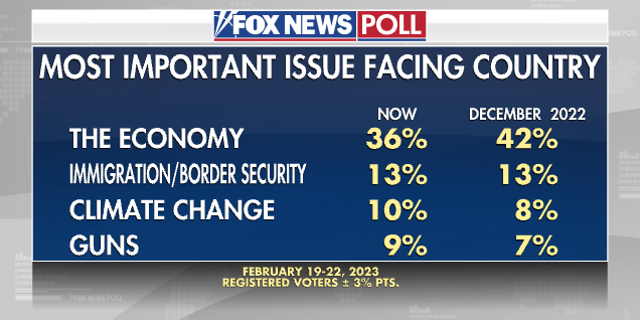 A Fox News Poll released in February showed Immigration/border security is the second most important issue to voters at 13%, trailing by a wide margin the economy at 36%.