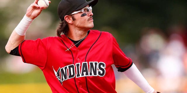 Indianapolis Indians infielder Josh Bissonette (5) throws to first during a MiLB game between the Memphis Red Birds and the Indianapolis Indians on June 24, 2022, at Victory Field in Indianapolis , IN.