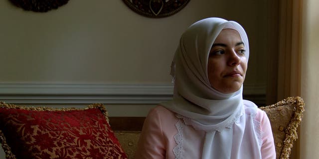 Abrar Omeish poses for a portrait in her home in Fairfax, VA on June 1, 2019. 