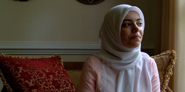 Abrar Omeish poses for a portrait in her home in Fairfax, VA on June 1, 2019. 