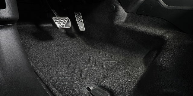 The Jeep Performance Parts heavy-duty flooring system is waterproof and offers sound and temperature insulation.