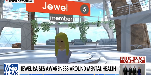 Jewel's personal avatar on "Innerworld," a free mental health platform, is shown here.