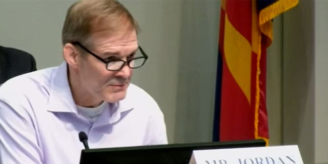 Feb 23, 2023: Rep. Jim Jordan speaks at a border hearing in Yuma, Arizona.