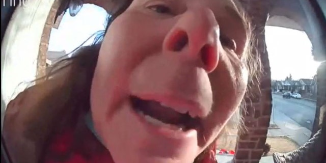 Woman on Ring camera, identified as Judy Kline, uses racist language while allegedly harassing family for over a year.