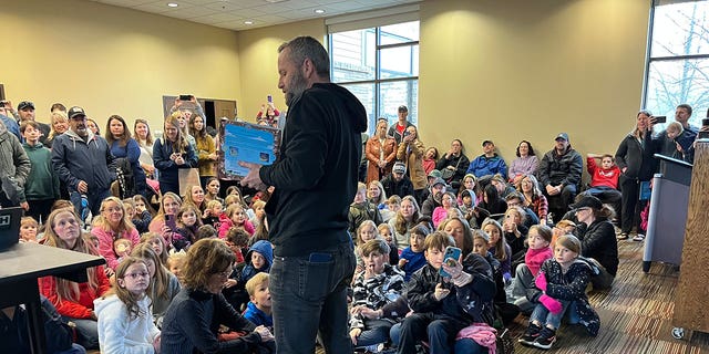 Kirk Cameron — after his publisher reported some difficulties during the week in confirming the event — did speak at the Hendersonville Public Library in Hendersonville, Tennessee. He's shown here during his children’s book reading and prayer event on Saturday, Feb. 25, 2023. 