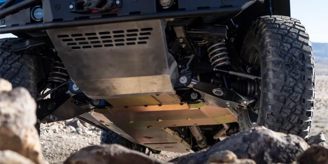 Steel bumpers and a full set of skid plates is included.