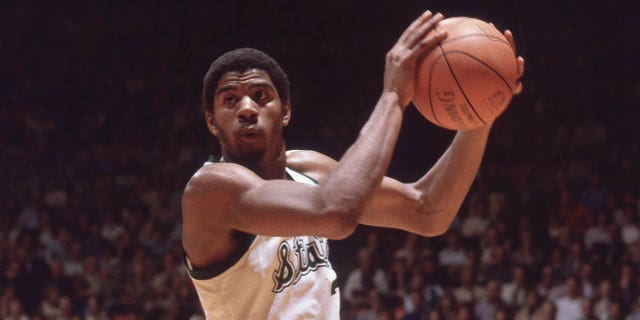 Michigan State's Magic Johnson in action against Indiana State during the NCAA Final Four in Salt Lake City, Utah on March 26, 1979.