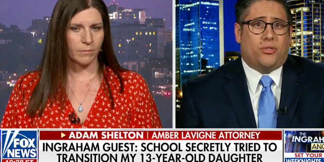 Maine mother Amber Lavigne with her lawyer, Adam Shelton, appear on "The Ingraham Angle."