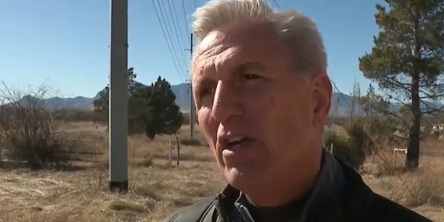 Feb. 17, 2023: Speaker Kevin McCarthy speaks to Fox News in Arizona.