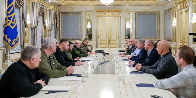The GOP trip comes just a day after President Biden made a surprise visit to the capital city of Ukraine just ahead of the one-year mark of Russia's invasion of the country.