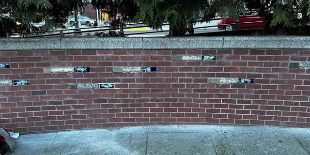 A memorial to fallen police officers at Tom McCall Waterfront Park in Portland, Oregon, was vandalized overnight on Tuesday.