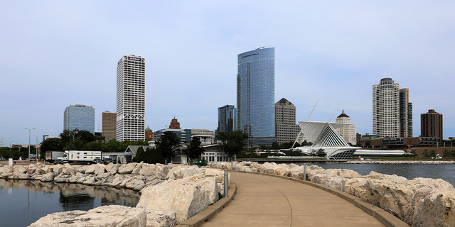 The Milwaukee, Wisconsin, skyline on July 31, 2018.