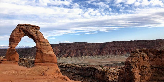 Prominent Ugandan human rights activist Esther Nakajjigo was decapitated by a swinging metal gate in Arches National Park. Pictured: The Delicate Arch is seen at the Arches National Park on April 25, 2021, near Moab, Utah.
