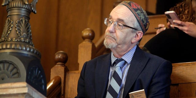 Rabbi Moti Reiber appears before the Kansas Legislature in opposition to a bill that would require individuals to use their birth name and sex on government identification.