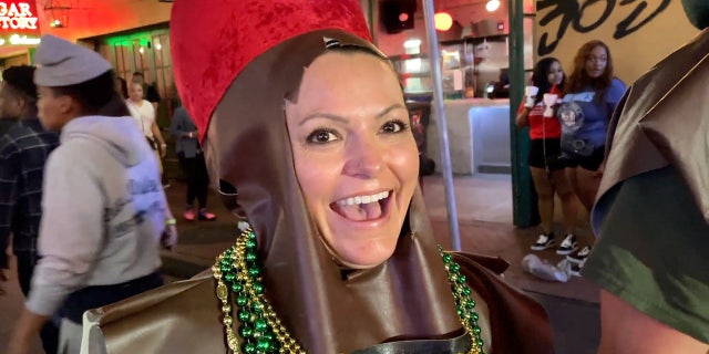 One woman dressed as a bottle of Fireball for Mardi Gras celebrations in New Orleans said she'd like to give up "work" for Lent.