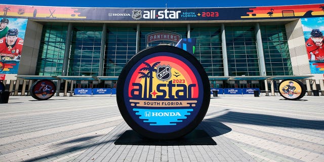 The exterior of FLA Live Arena before the start of the NHL All-Star Skills Competition Feb. 3, 2023 in Sunrise, Fla.