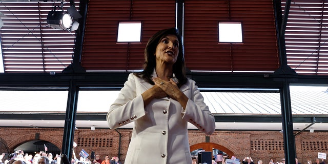 Former U.S. ambassador to the United Nations Nikki Haley greets people as she announces her run for the 2024 Republican presidential nomination at a campaign event in Charleston, South Carolina, U.S. February 15, 2023. REUTERS/Jonathan Ernst 
