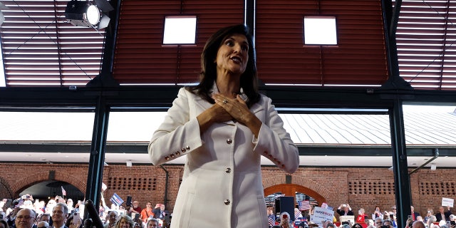 Former U.S. ambassador to the United Nations Nikki Haley greets people as she announces her run for the 2024 Republican presidential nomination at a campaign event in Charleston, South Carolina, U.S. February 15, 2023. REUTERS/Jonathan Ernst
