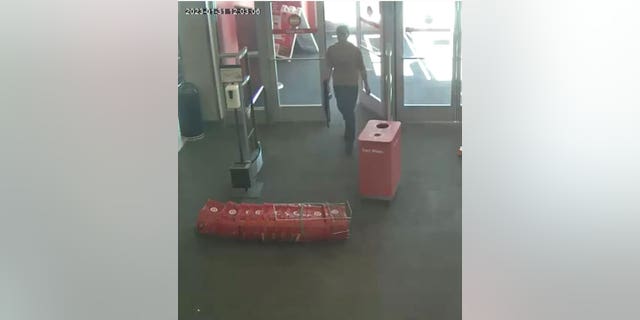 Joseph Jones enters the Target store at 17810 West Center Road in Omaha, Nebraska.