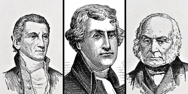 Left to right, James Monroe, Thomas Jefferson and John Adams are former U.S. presidents who all died on July 4.