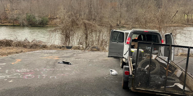 Site where officials in Tennessee cleaned up dumped raccoon carcasses and trash....