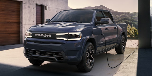 The Ram 1500 REV's battery pack can be filled with 110 miles worth of electricity in 10 minutes.