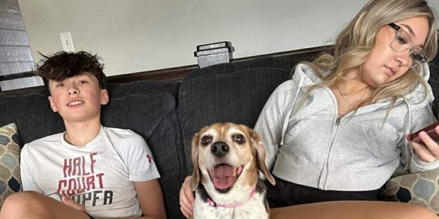 Alex Leon, now age 14 (left), and Alani Leon, now age 17, were young children when Roscoe (center) went missing in 2015.
