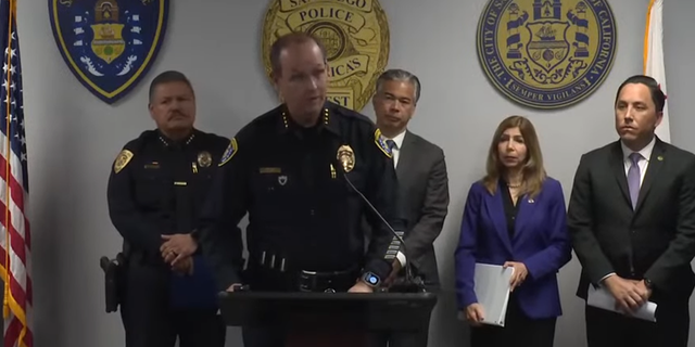San Diego Police Department Chief Dave Nisleit speaks at a press conference. He called for repeal of a state law that some police officials blame for brazen prostitution.