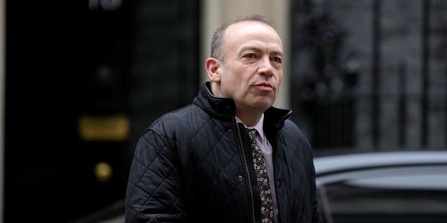 Chris Heaton-Harris, Secretary of State for Northern Ireland, leaves after a cabinet meeting in London, on Jan. 31, 2023.