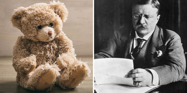 Theodore Roosevelt's grandchildren participated in a photo shoot with the original Teddy bear and refused to part with it — taking it home, according to the Smithsonian.