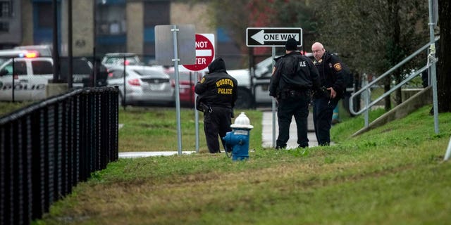 A Texas teenager was arrested after hiding from a police shootout in a nearby school.