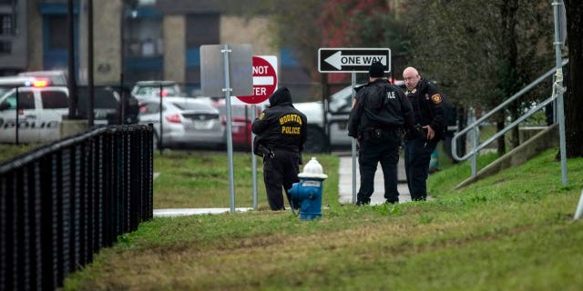A Texas teenager was arrested after hiding from a police shootout in a nearby school.