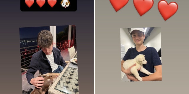 Tom Brady posted two photos of his eldest son Jack to his Instagram story for Valentine's Day.