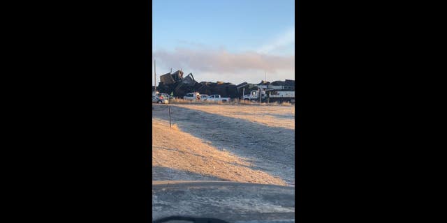 A train derailed in Gothenburg, Nebraska on Monday night. (Courtesy, Jesse Ambler)