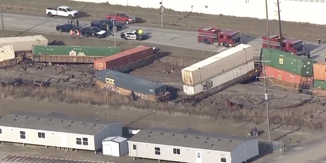 Texas train derails in collision with 18-wheeler, leaving driver dead