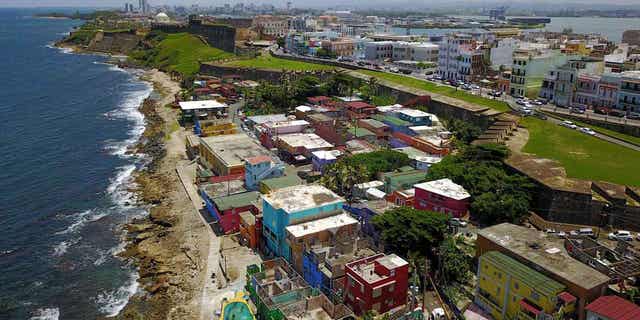 An aerial view of the seaside neighborhood of La Perla, in San Juan, Puerto Rico, about 20 miles from where Patricia Kopta was found.