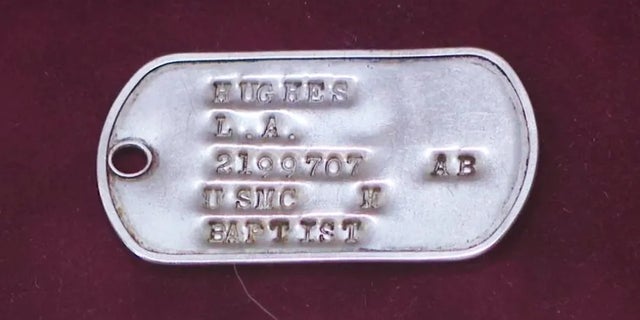 USMC Corporal Larry Hughes's dog tag that he lost in 1966 while serving in Vietnam.