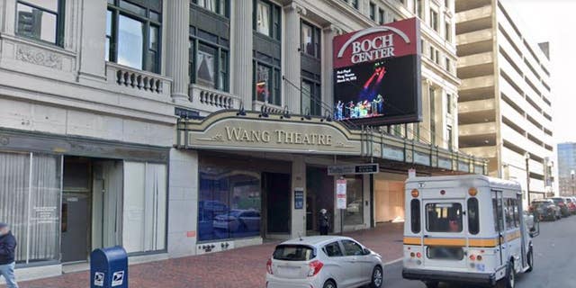 A Google Earth image shows the Boch Center Wang Theatre, a historic theatre in Boston, Mass.