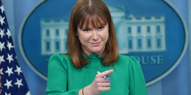 White House director of communications Kate Bedingfield speaks during a briefing in the James S. Brady Press Briefing Room of the White House in Washington, D.C., on March 30, 2022.