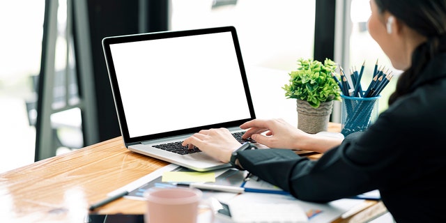 woman working on computer