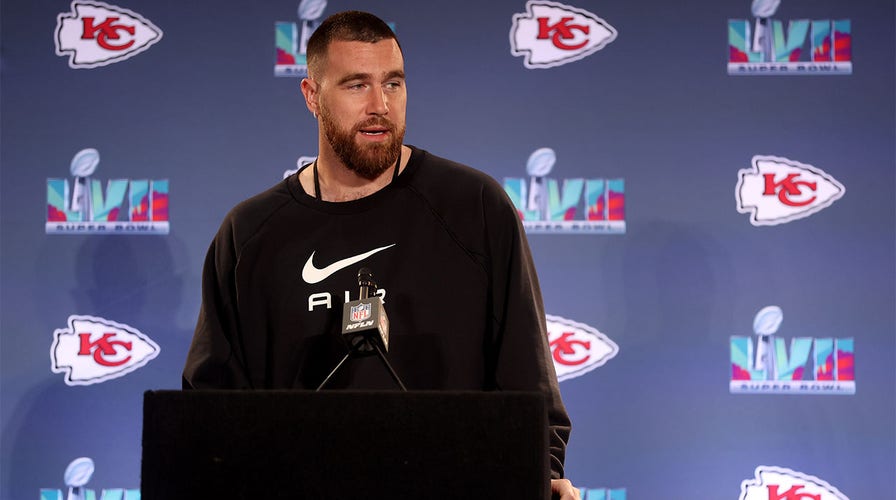 Travis Kelce of the Kansas City Chiefs speaks during a press News Photo  - Getty Images