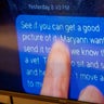 A photo of a text message on an iPhone.