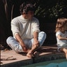 Burt Bacharach with his daughter in his home